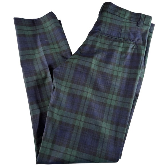 Run & Fly Pants Mens 32 Black Watch Tartan Check Slim Fit Straight Leg Punk Goth - Picture 8 of 9